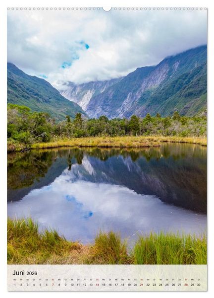 Produktbild: Neuseeland und die Cook Islands - Inseltr&auml;ume und Bergwelten (Wandkalender 2026 DIN A2 hoch), CALVENDO Monatskalender