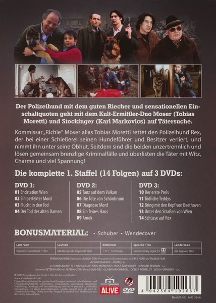 Produktbild: Kommissar Rex - Die komplette 1. Staffel (3 DVDs) (Fernsehjuwelen)