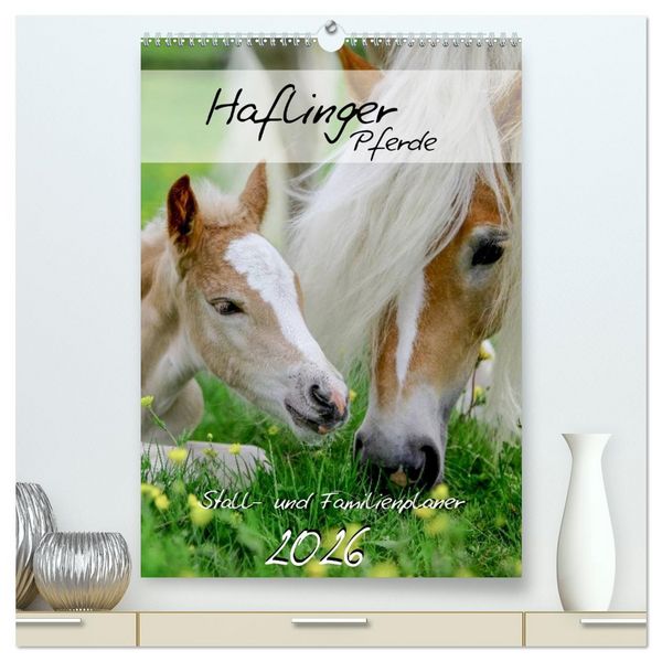 Produktbild: Haflinger Pferde - Stall- und Familienplaner 2026 (hochwertiger Premium Wandkalender 2026 DIN A2 hoch), Kunstdruck in Hochglanz