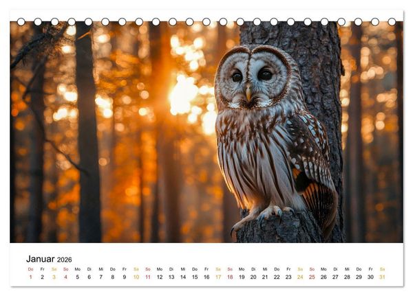 Produktbild: Im Reich der Eulen (Tischkalender 2026 DIN A5 quer), CALVENDO Monatskalender