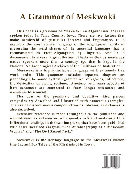 Produktbild: A Grammar of Meskwaki