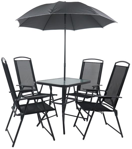 Produktbild: 5-tlg Sitzgruppe Gartenmöbel Tisch Stühle Set 80