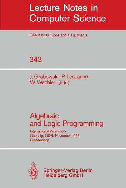 Produktbild: Algebraic and Logic Programming