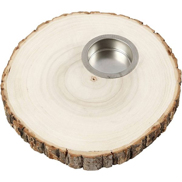 Produktbild: Creativ Company Teelichthalter, Holz, D 14-16 cm, Dicke 19 mm, 1 Stk