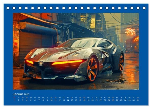 Produktbild: Zukunftsvisionen auf R&auml;dern - Dystopische Fahrzeuge (Tischkalender 2026 DIN A5 quer), CALVENDO Monatskalender