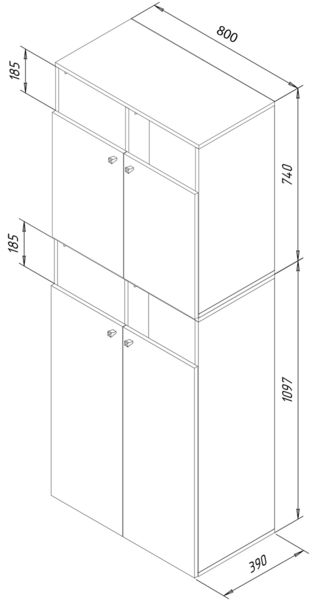 Produktbild: W&auml;scheschrank W&auml;schetruhe W&auml;schebox Dreso XXL 4f
