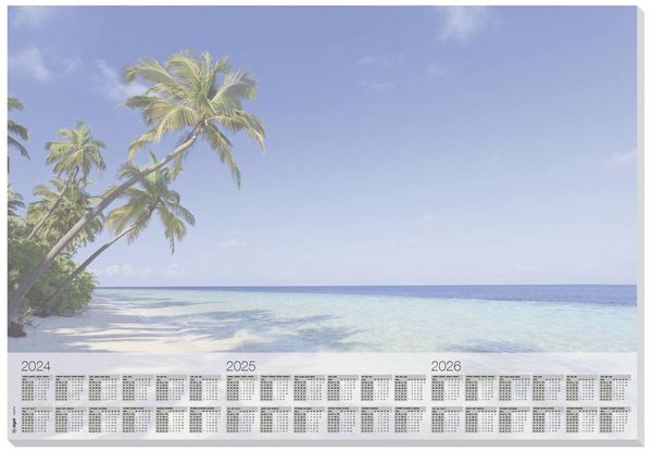 Sigel HO470 Schreibunterlage Beach 3-Jahreskalender Mehrfarbig (B x H) 595mm x 410mm