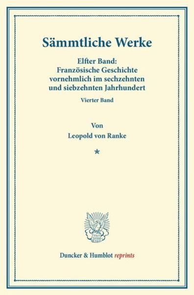 Sämmtliche Werke., Taschenbuch von Leopold Ranke, Duncker & Humblot, 9783428168651