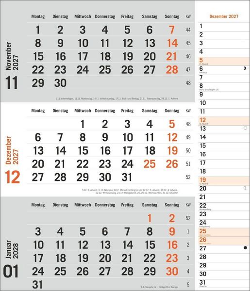 Produktbild: times&more 3-Monatsplaner, orange 2027