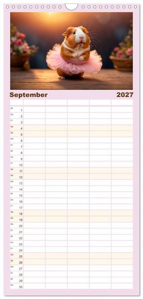 Produktbild: Familienplaner 2027 - Meerschweinchen mal anders! mit 5 Spalten (Wandkalender, 21 x 45 cm) CALVENDO