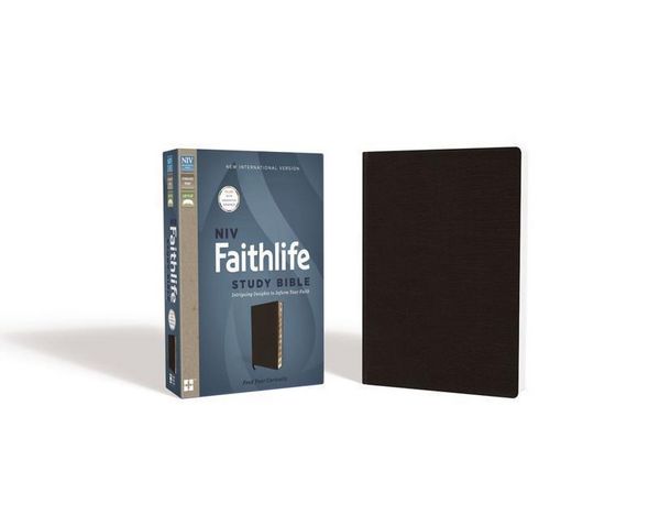 Produktbild: NIV, Faithlife Study Bible, Bonded Leather, Black, Indexed: Intriguing Insights to Inform Your Faith