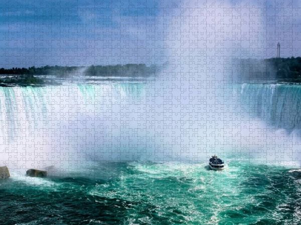 Produktbild: CALVENDO Puzzle Niagaraf&auml;lle - American Falls und Horseshoe Fall | 1000 Teile Lege-Gr&ouml;&szlig;e 64x48cm Foto-Puzzle f&uuml;r gl&uuml;ckliche Stunden
