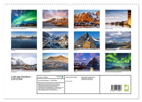 Produktbild: Licht des Nordens - LOFOTEN (hochwertiger Premium Wandkalender 2026 DIN A2 quer), Kunstdruck in Hochglanz