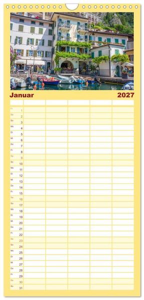 Produktbild: Familienplaner 2027 - Limone sul Garda - Traumhaftes St&auml;dtchen am Gardasee mit 5 Spalten (Wandkalender, 21 x 45 cm) CALVENDO