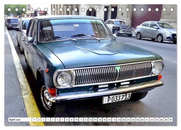 Produktbild: Auto-Legende Wolga - Ein Oldtimer aus der UdSSR auf Kuba (Tischkalender 2026 DIN A5 quer), CALVENDO Monatskalender