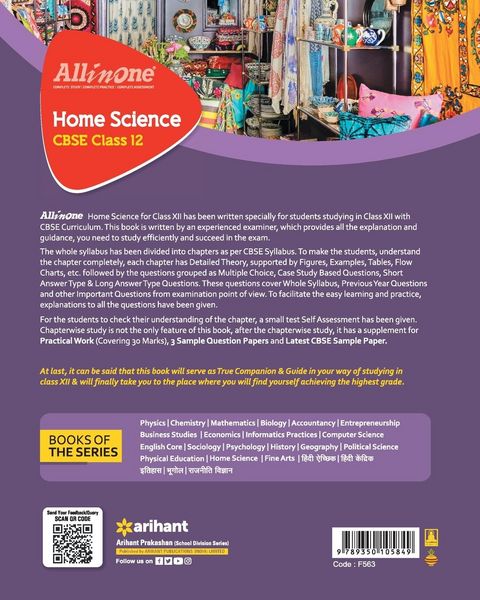 Produktbild: All In One Class 12th Home Science for CBSE Exam 2024