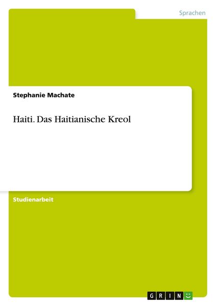 Produktbild: Haiti. Das Haitianische Kreol