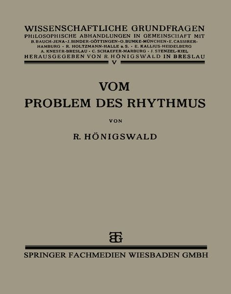 Produktbild: Vom Problem des Rhythmus