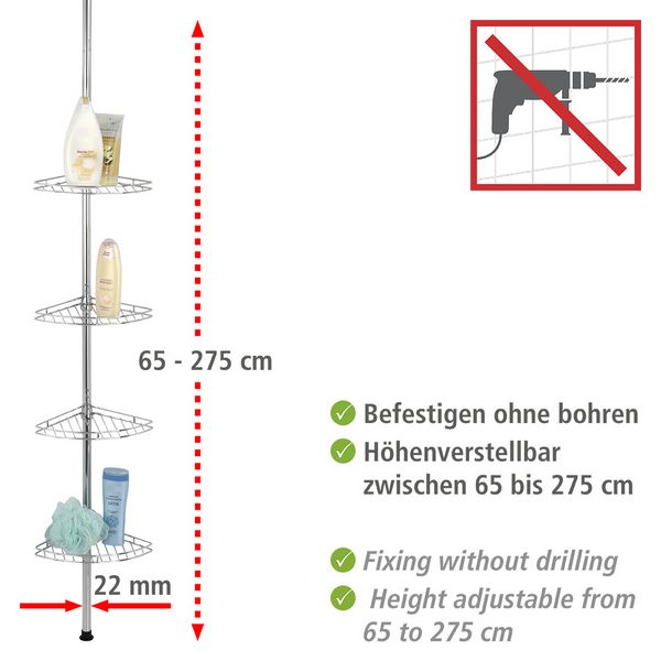 Produktbild: Teleskop-Duschecke Mod. Prea Edelstahl, aus rostfreiem Edelstahl