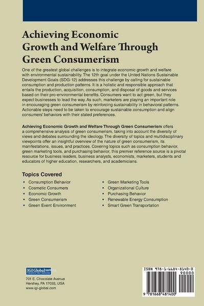 Produktbild: Achieving Economic Growth and Welfare Through Green Consumerism