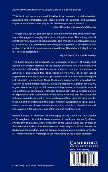 Produktbild: Philosophical Foundations of the Social Sciences