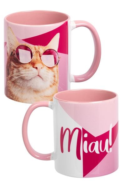 Produktbild: mug - Katze - miau -inner pink