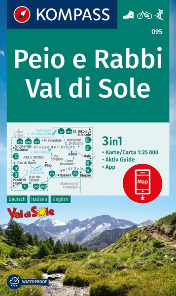 Produktbild: KOMPASS Wanderkarte 095 Peio e Rabbi, Val di Sole 1:25.000