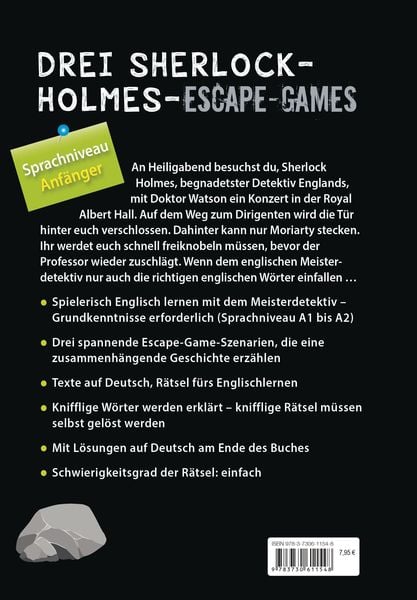Produktbild: Sherlock Holmes Escape Book. Spielend Englisch lernen &ndash; f&uuml;r Anf&auml;nger Sprachniveau A1&ndash;A2