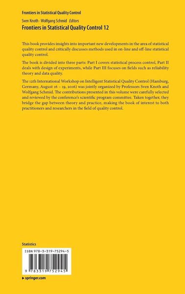 Produktbild: Frontiers in Statistical Quality Control 12