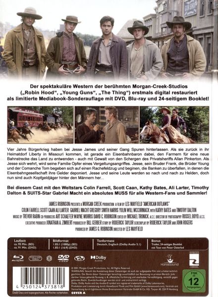 Produktbild: American Outlaws - Jesse James - Mediabook - Cover A - Limited Edition (Blu-ray+DVD)
