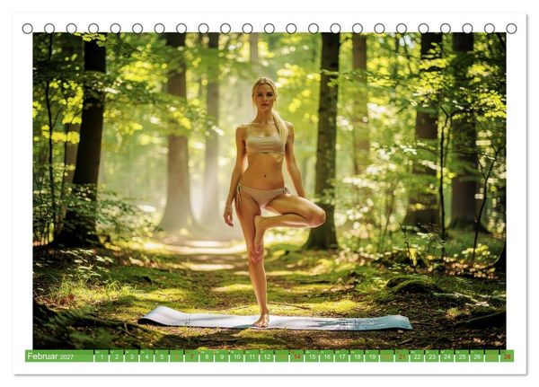 Produktbild: Yoga im Wald (Tischkalender 2027 DIN A5 quer), CALVENDO Monatskalender