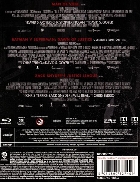 Produktbild: Zack Snyder's Justice League Trilogy [4 BRs]