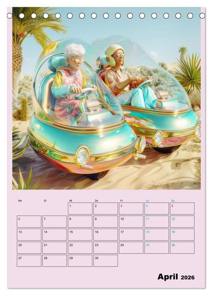 Produktbild: Retro W&uuml;stenfestival - Planer (Tischkalender 2026 DIN A5 hoch), CALVENDO Monatskalender