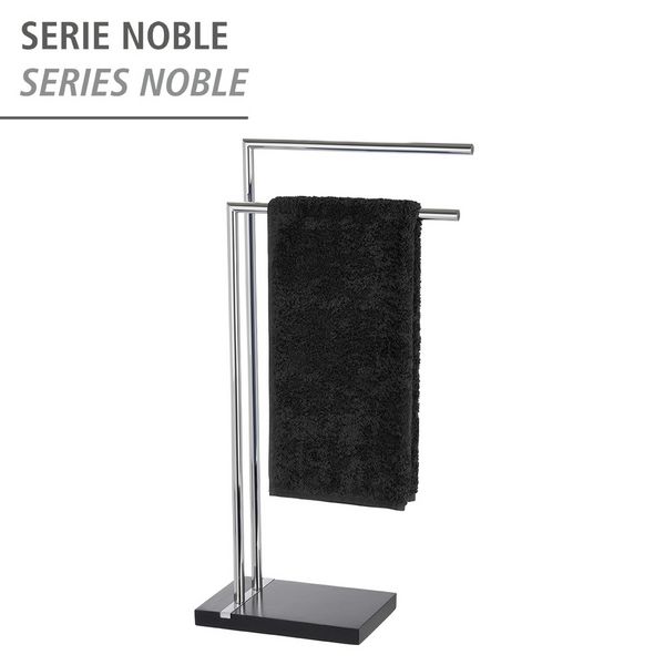 Produktbild: Handtuchst&auml;nder Mod. Noble Black mit 2 Armen, aus verchromtem Stahl