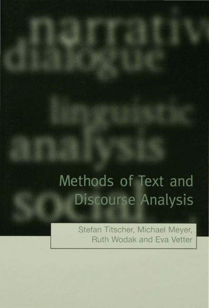 Produktbild: Methods of Text and Discourse Analysis