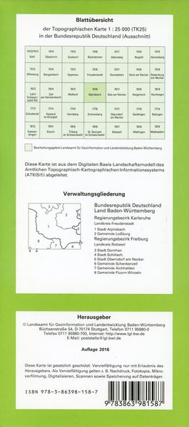 Produktbild: Alpirsbach 1 : 25 000