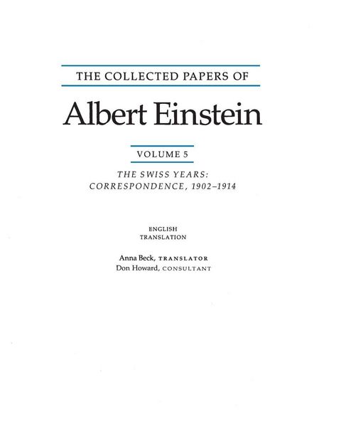 Produktbild: The Collected Papers of Albert Einstein, Volume 5 (English)