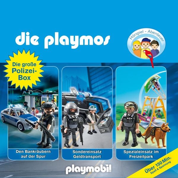Produktbild: Die gro&szlig;e Polizei-Box, Folgen 28, 41 & 44: Den Bankr&auml;ubern auf der Spur / Sondereinsatz Geldtransport / Spezialeinsatz im Freizeitpark - Das Original
