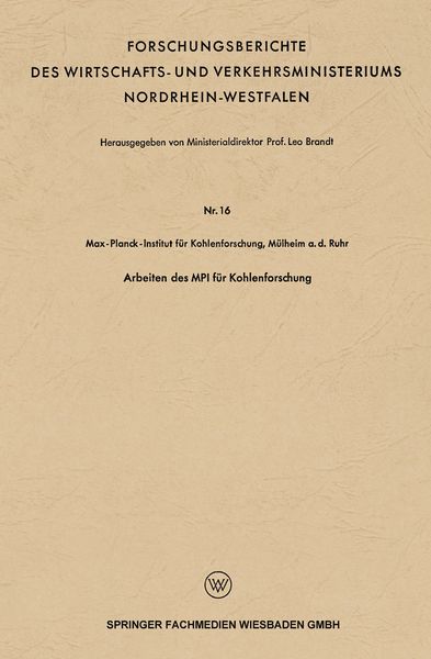 Produktbild: Arbeiten des MPI f&uuml;r Kohlenforschung