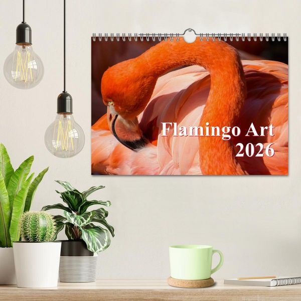 Produktbild: Flamingo Art 2026 (Wandkalender 2026 DIN A4 quer), CALVENDO Monatskalender