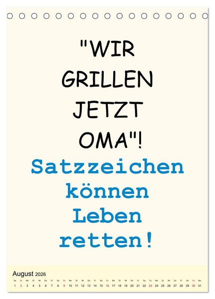 Produktbild: Spr&uuml;che-Kalender. Lustiges f&uuml;r die Familie! (Tischkalender 2026 DIN A5 hoch), CALVENDO Monatskalender