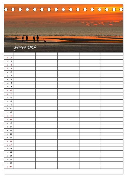 Produktbild: St. Peter Ording Familienplaner (Tischkalender 2026 DIN A5 hoch), CALVENDO Monatskalender