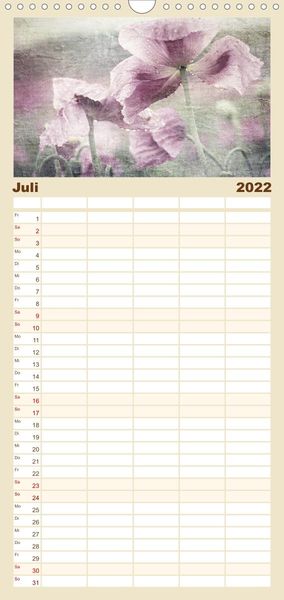 Produktbild: Familienplaner Mohnsch&ouml;nheiten (Wandkalender 2022 , 21 cm x 45 cm, hoch)