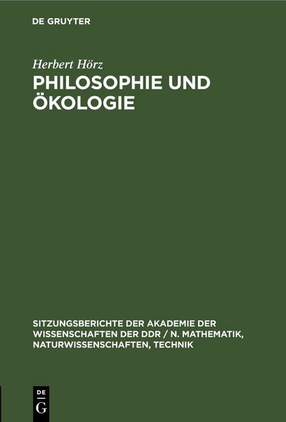 Produktbild: Philosophie und &Ouml;kologie