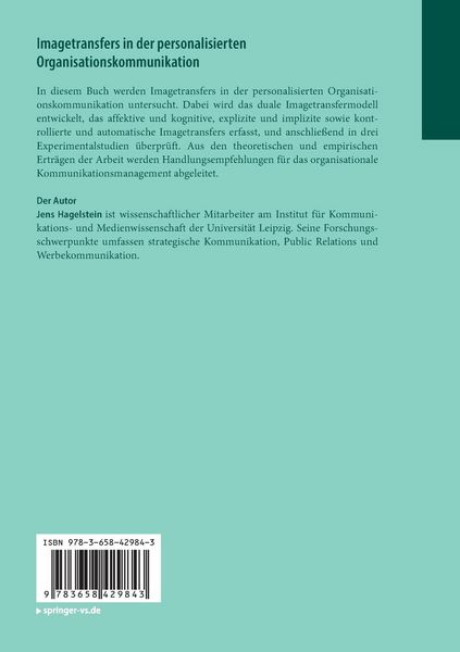 Produktbild: Imagetransfers in der personalisierten Organisationskommunikation