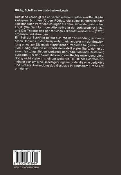 Produktbild: Schriften zur juristischen Logik