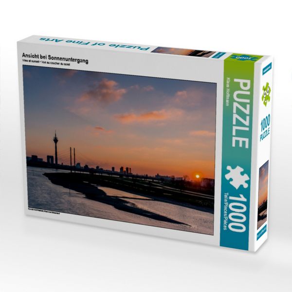CALVENDO Puzzle Ansicht bei Sonnenuntergang | 1000 Teile Lege-Größe 64x48cm Foto-Puzzle für glückliche Stunden