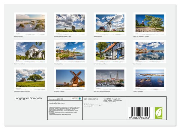 Produktbild: Longing for Bornholm (Wall Calendar 2026 DIN A4 landscape), CALVENDO 12 Month Wall Calendar