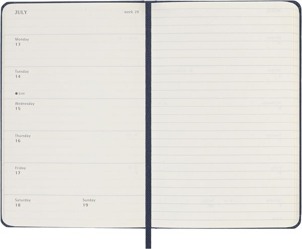 Produktbild: Moleskine 12 Monate Wochen Notizk. 26 A6 1W=1S Geb Saphir