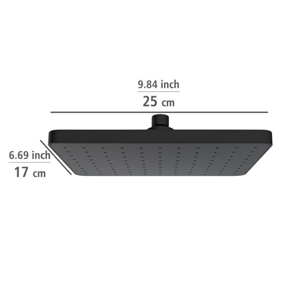 Produktbild: Regenduschkopf Automatic Cleaning Schwarz, 25 x 17 cm